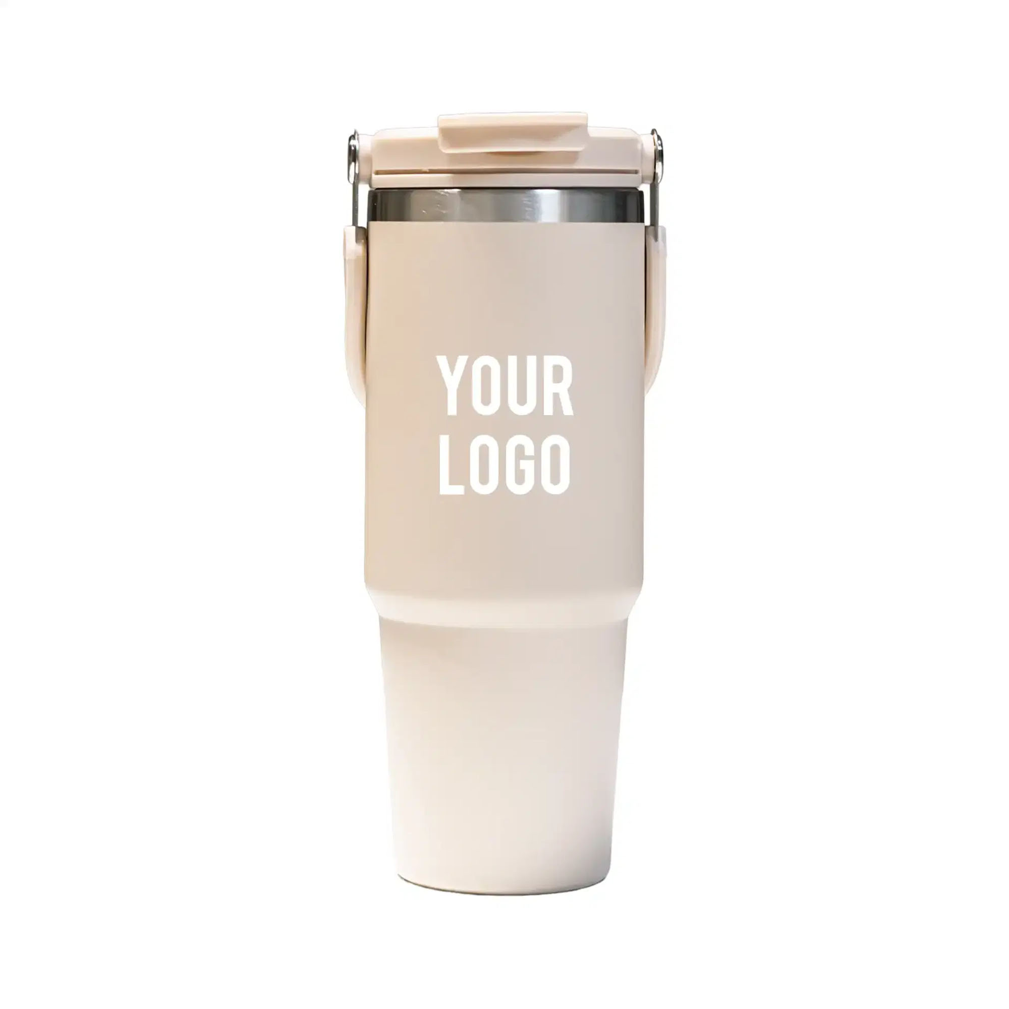 Tumbler with Handle and Sipper Sand Beige - Image 3