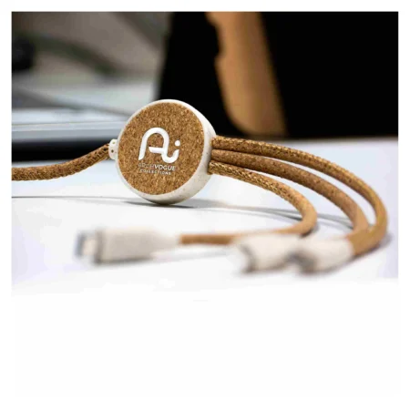 Cork Wheat straw Charging Cable