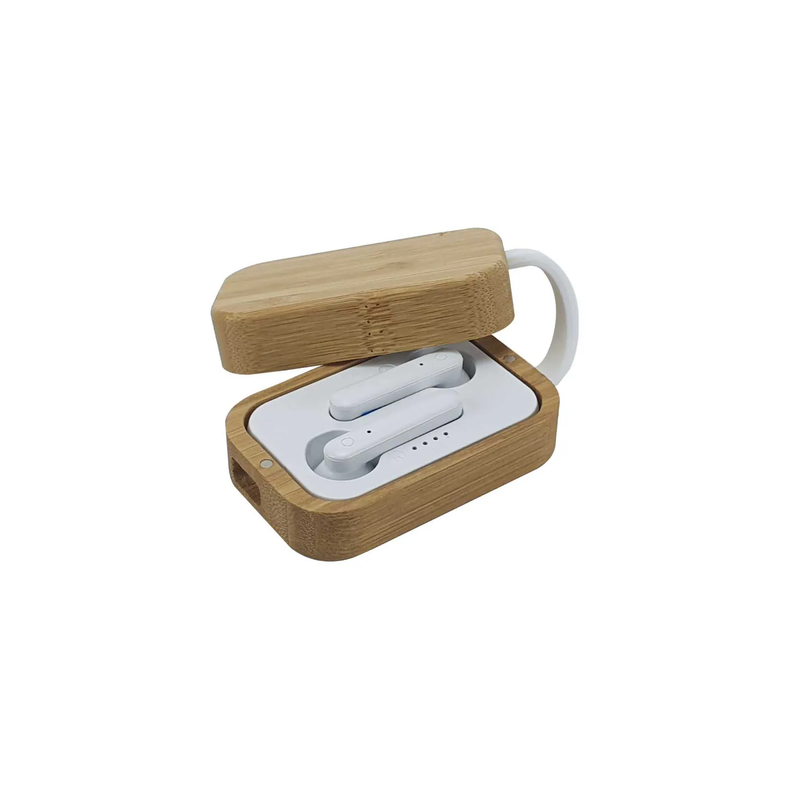 BT Earbuds with Bamboo Case & High Audio Quality