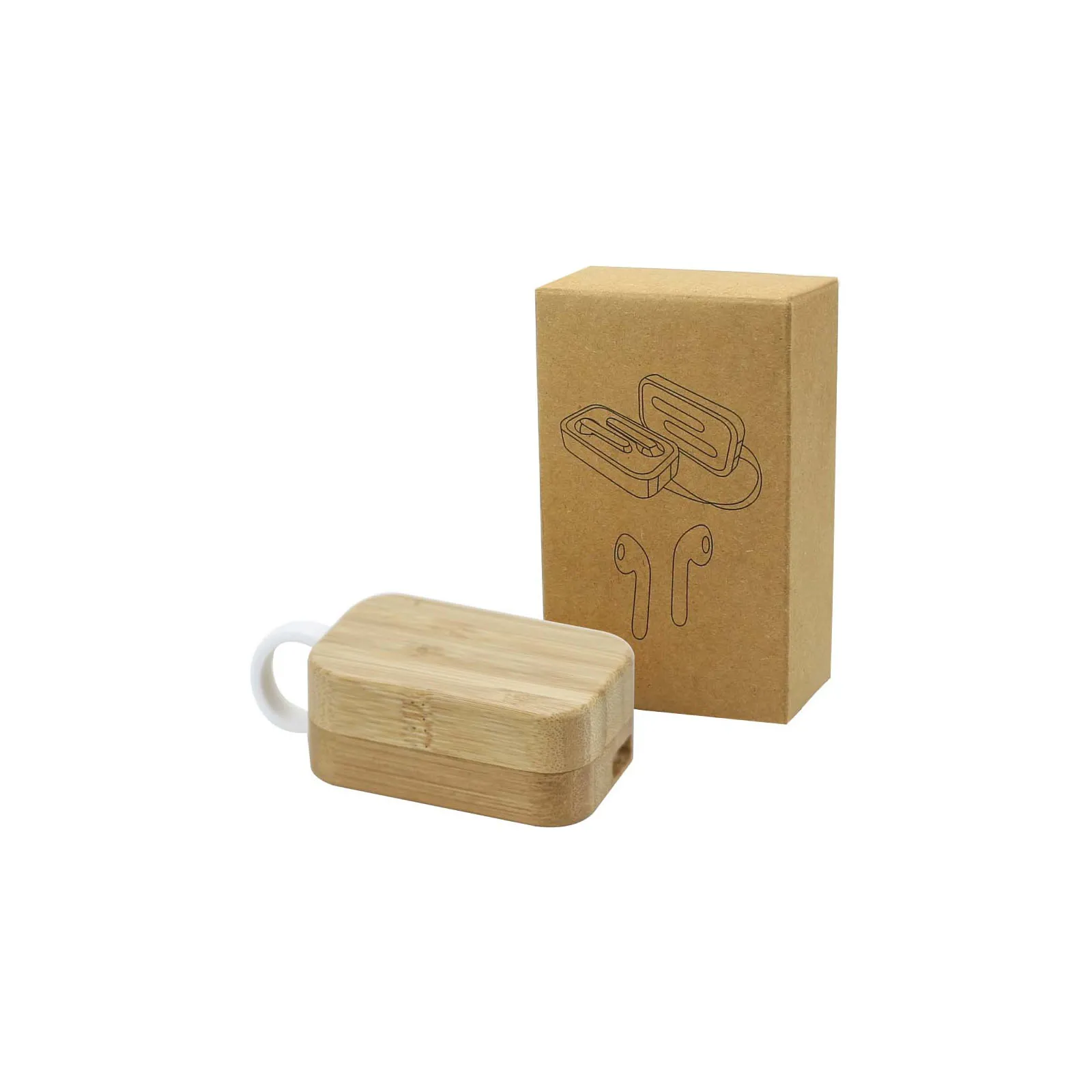 BT Earbuds with Bamboo Case & High Audio Quality