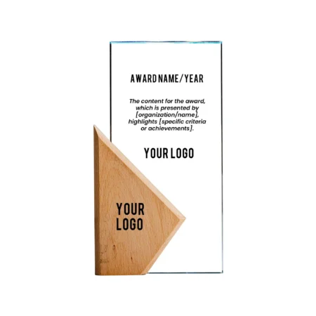 Rectangle Wooden Crystal Trophy