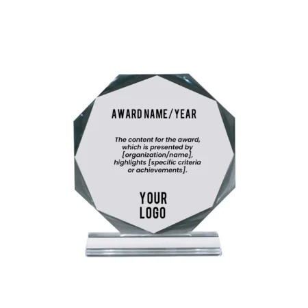 Octagon Crystal Award Small