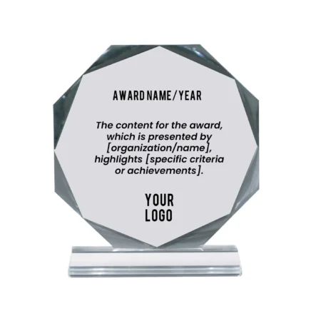Octagon Crystal Award Large