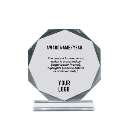 Octagon Crystal Award Medium
