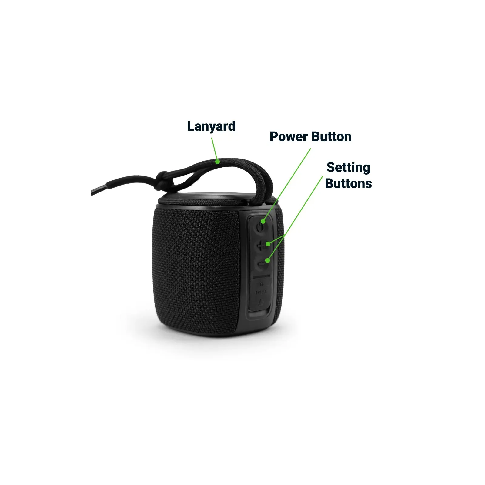Portable Bluetooth Speakers, Light-Up Logo, Hands-Free Call with Lanyard