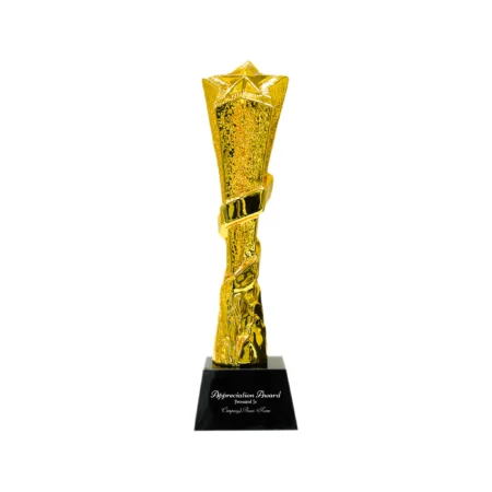 Award Trophy Star slanted full gold with black base