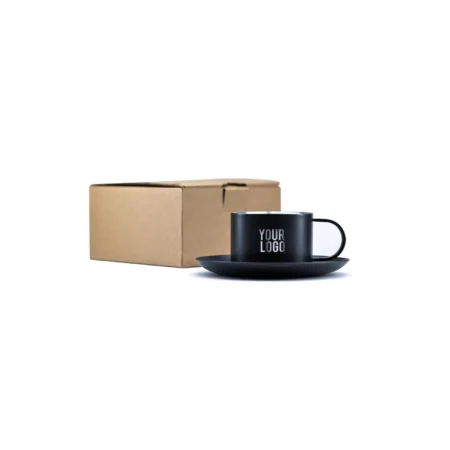 Black Coated Cup & Saucer Set 80m
