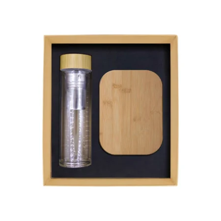 Bamboo Lunchbox & Glass Bottle Gift Set