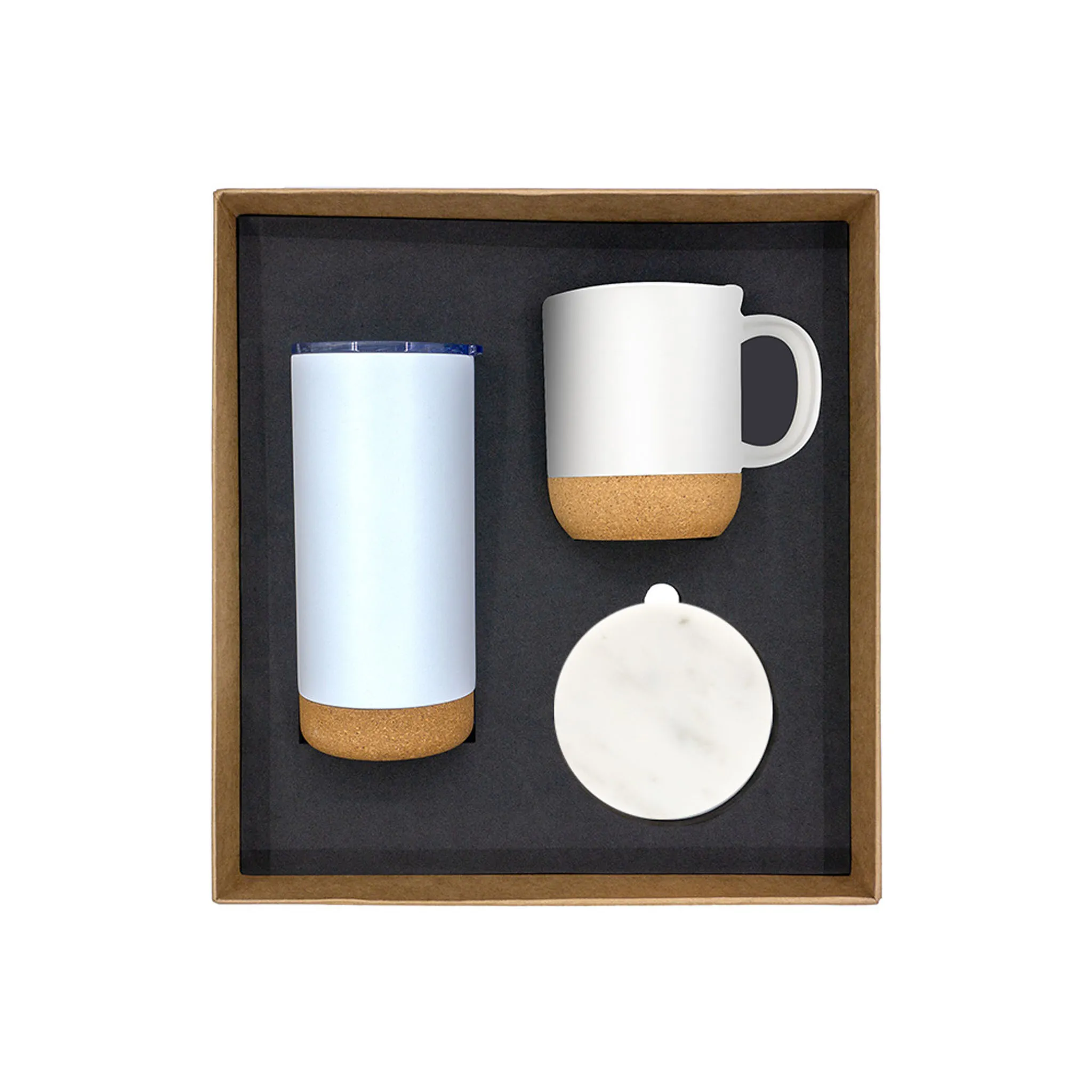 Promotional Gift Set with Cork Gifts and Marble Coaster