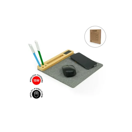 Multi-Function Mousepad, 15W Fast Wireless Charger & LED Logo