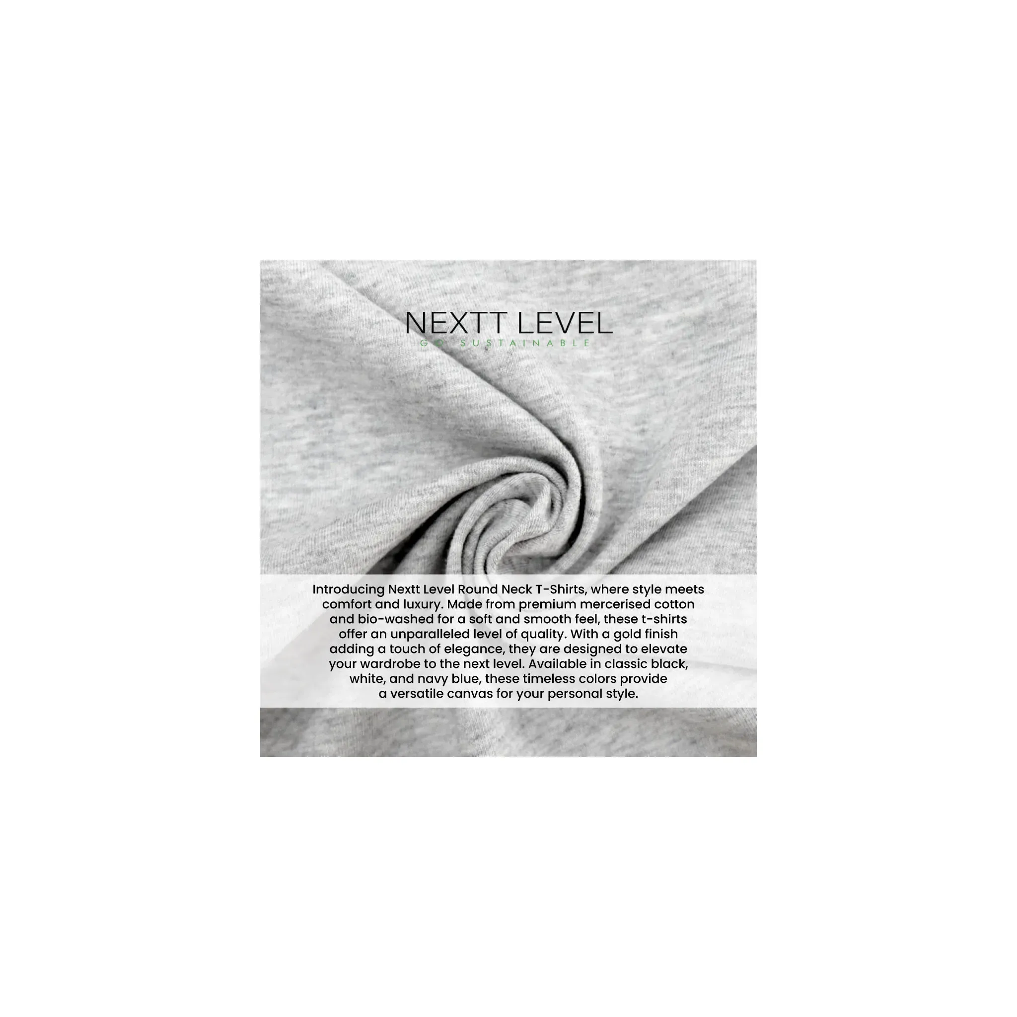 Nextt Level Bio-Washed Round Neck T-Shirts for Men