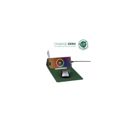 BLACE - CHANGE ZERO Recycled PU 15W Wireless Mousepad & Desk Organizer - Green
